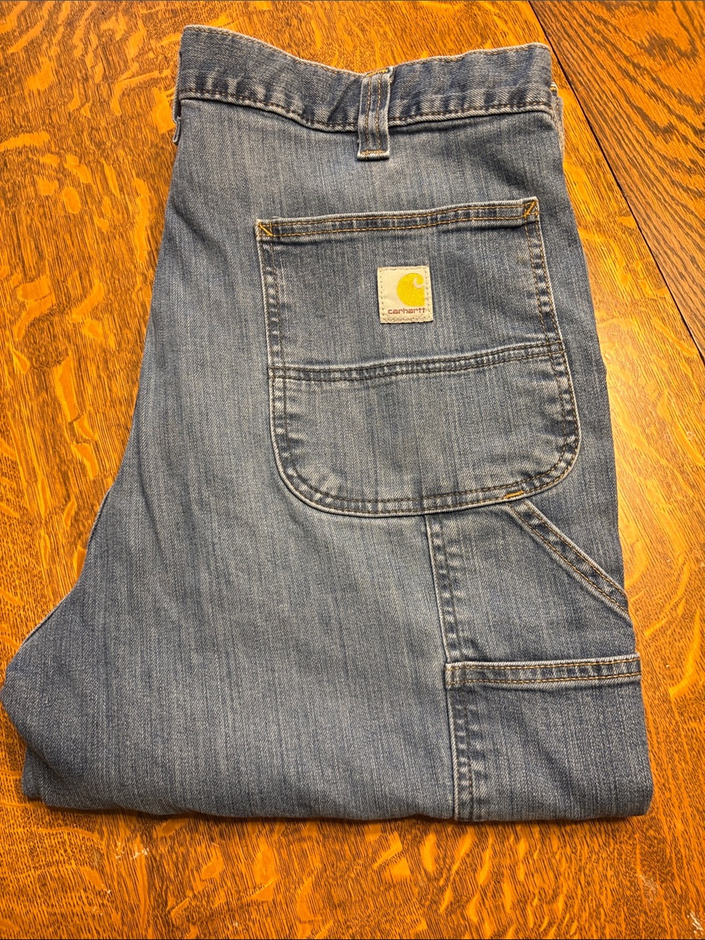 Carhartt Men's Light Blue Relaxed Fit Carpenter Jeans